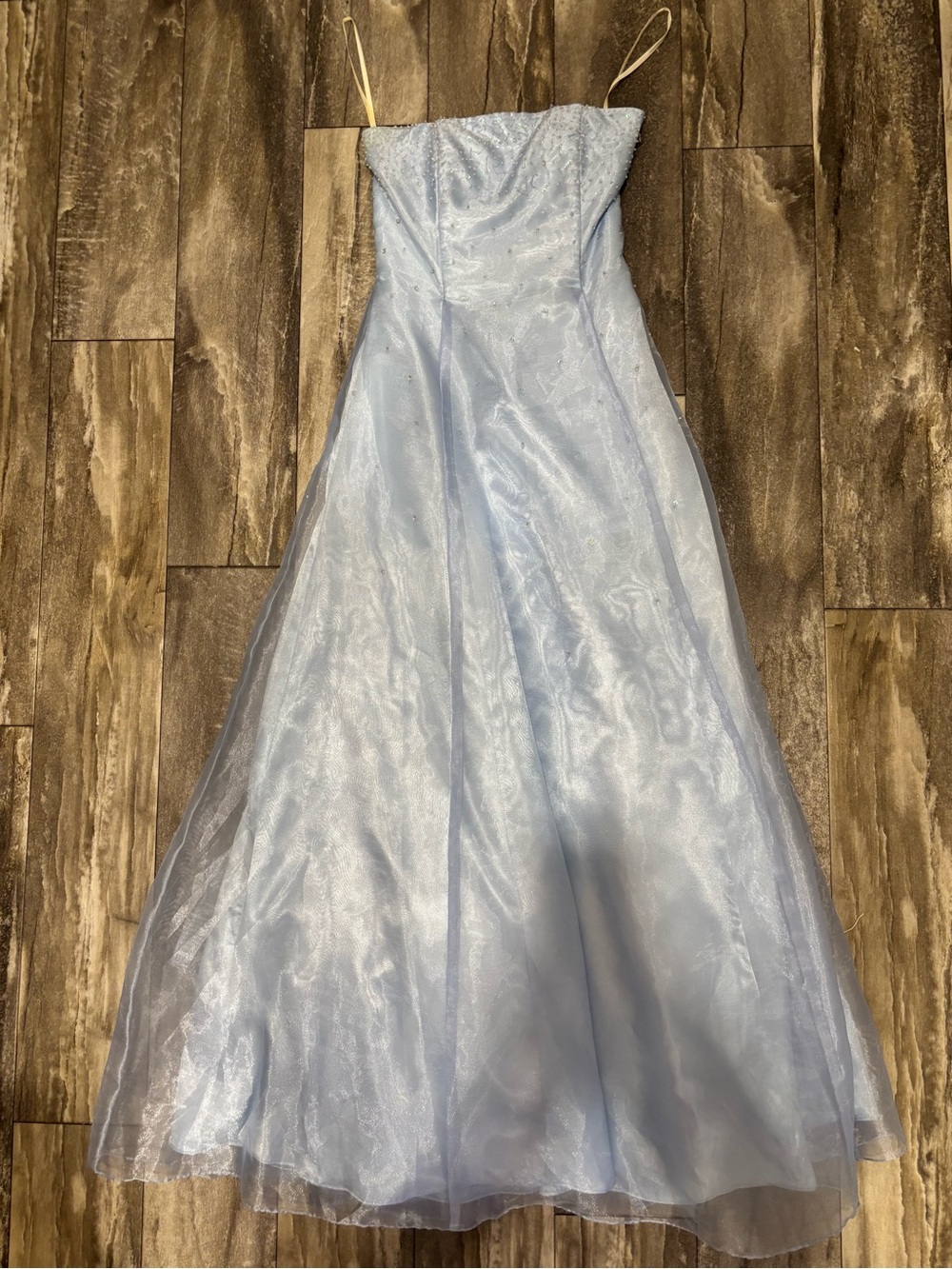 Jessica McClintock For Gunne Sax Strapless Tulle Party Dress Blue Sz 3